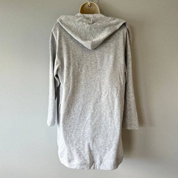 Max Studio Heather Gray Open Hooded Cardigan with Pockets Size S NWT! - Picture 2 of 8